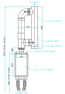 Байпас (тормозное устройство) тягодутьевого блока (БТД), BP 160, ПВХ, L=1050 мм