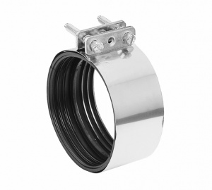 Муфта-хомут для пневмопочты стальная, Ду 110 хромированная